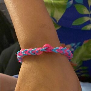 Pink and Blue Braided Bracelet
